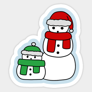 Cute Red and Green Snowmen Sticker